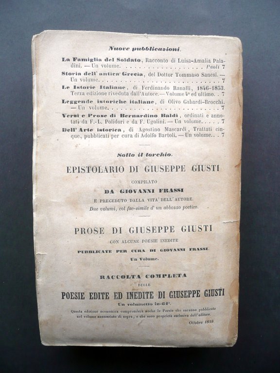 Agostino Mascardi dell'Arte Istorica Trattati Cinque Le Monnier Firenze 1859 | Immagine Gallery 3