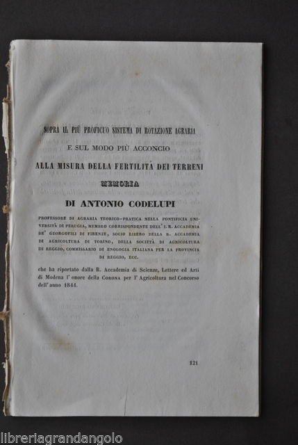 Agricoltura Codelupi Sistema Rotazione Fertilit‡ Terreni Casalgrande Reggio 1848