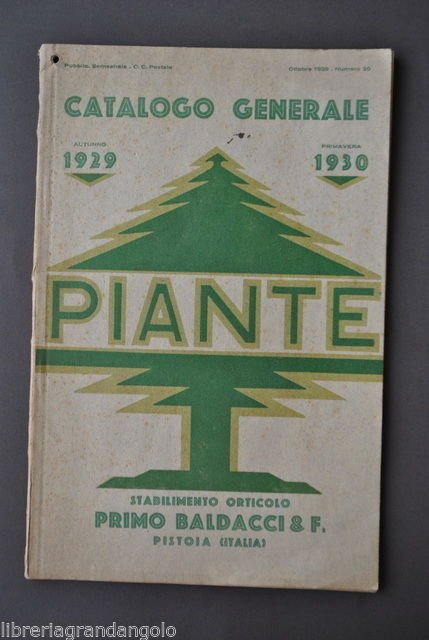 Agricoltura Giardinaggio CatalogoPiante Fiori Olivi Viti Baldacci Pistoia 1929 | Immagine principale
