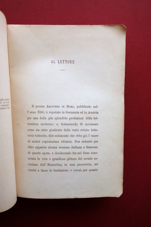 Ahasvero in Roma R. Hamerling Traduzione di C. Hugues Zanichelli …