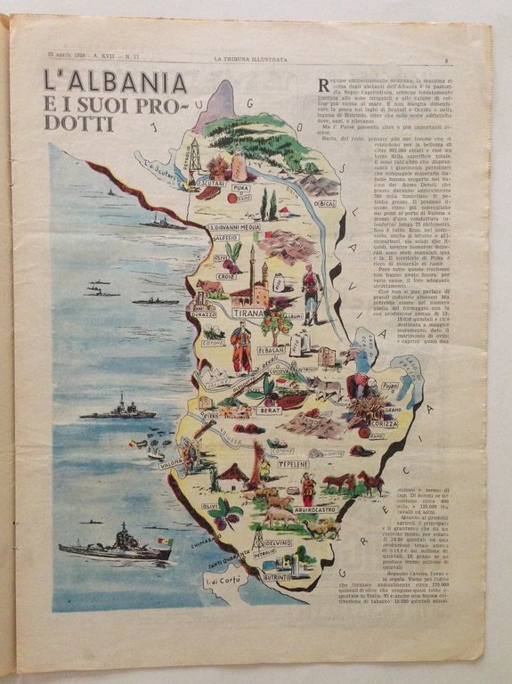 Albania Entusiastiche Accoglienze ai Soldati Tribuna Illustrata 23 Aprile 1939