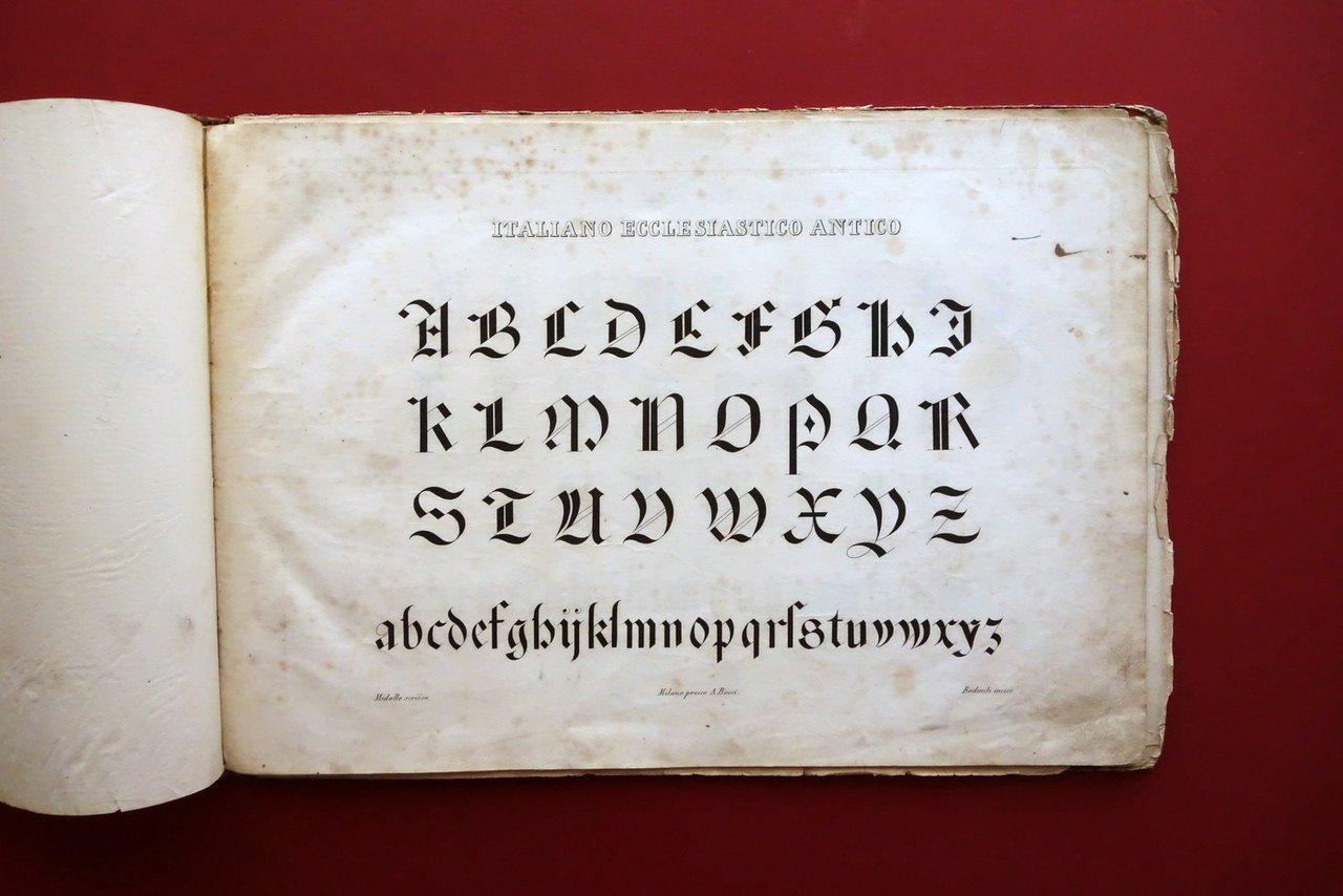 Album di Calligrafia 7 Tavole Italiano Ecclesiastico Antico Gotico Met‡ …