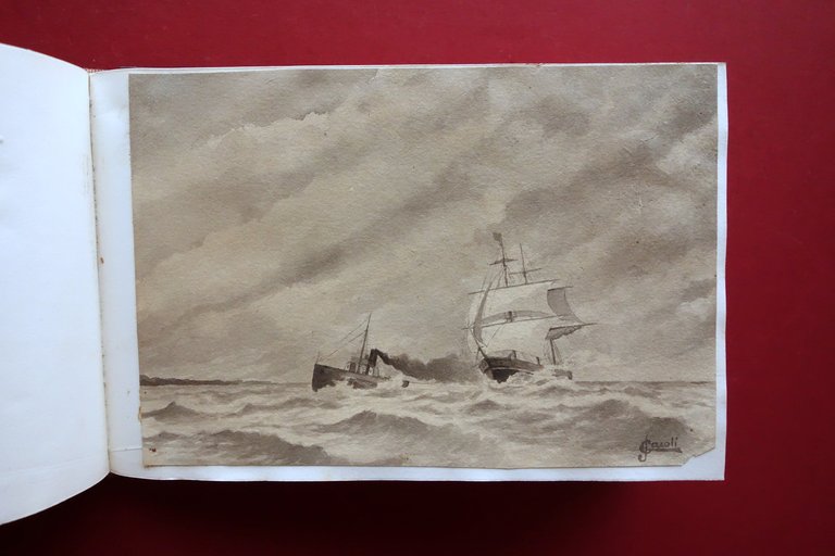 Album Venezia Ritratti Vedute Navi 38 Disegni Acquerello Tempera Matita …