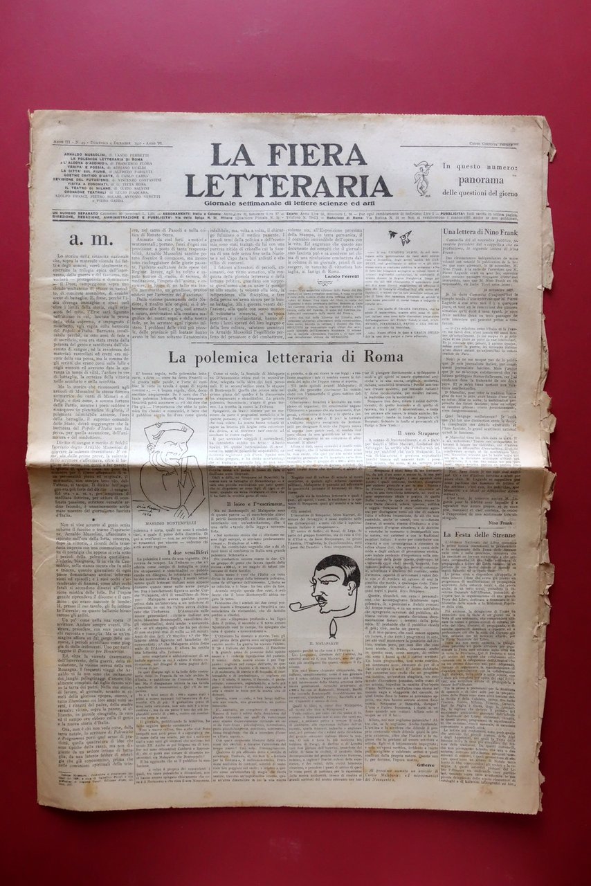 Alcova d'Acciaio Revisione del Futurismo La Fiera Letteraria 4/12/1927