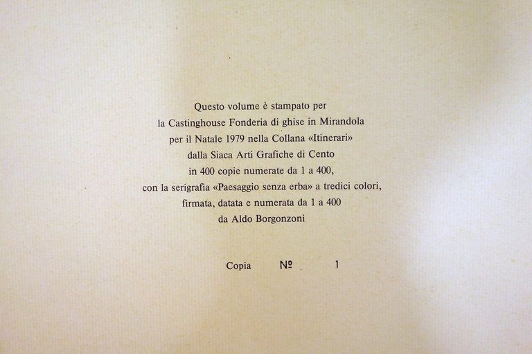Aldo Borgonzoni Ercole Camurani Itinerari Castinghouse Mirandola 1979 Serigrafia