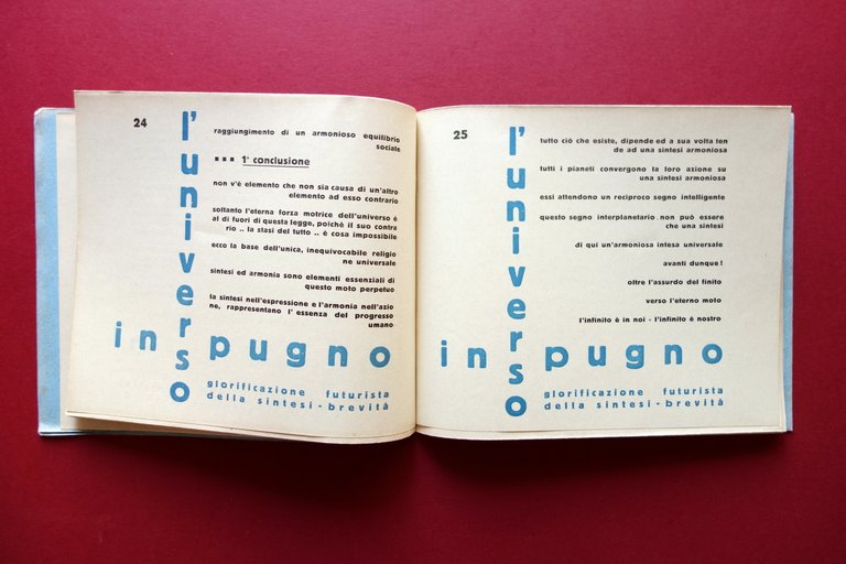 Aldo Giuntini L'Universo in Pugno Futurismo 1934 Presentazione Marinetti