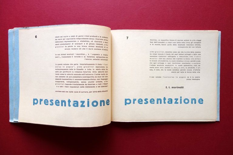 Aldo Giuntini L'Universo in Pugno Futurismo 1934 Presentazione Marinetti