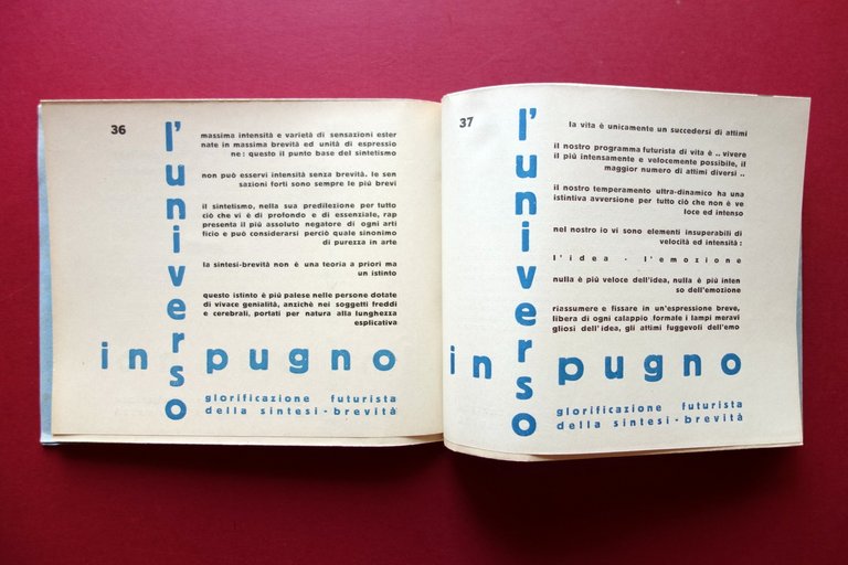 Aldo Giuntini L'Universo in Pugno Futurismo 1934 Presentazione Marinetti
