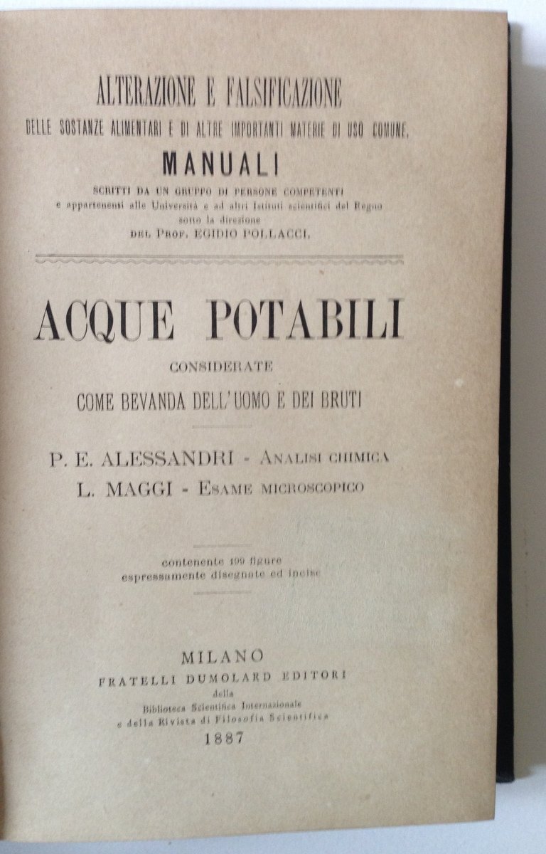 ALESSANDRI MAGGI ACQUE POTABILI COME BEVANDA DELL'UOMO E DEI BRUTI …