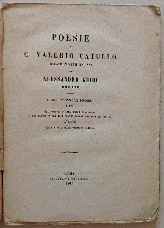 Alessandro Guidi Romano Poesie di C. Valerio Catullo Recate in …