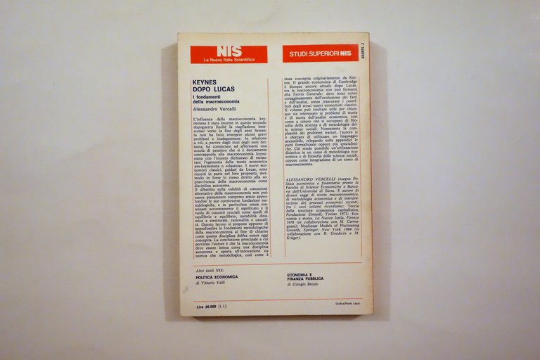 Alessandro Vercelli Keynes dopo Lucas Fondamenti della Macroeconomia NIS 1987