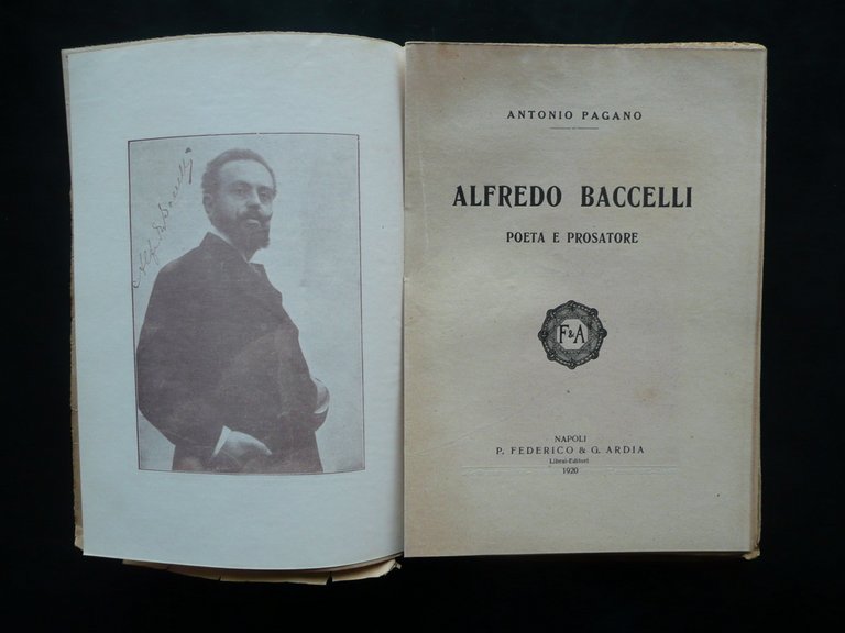 Alfredo Baccelli Poeta e Prosatore A.Pagano Napoli Federico Ardia 1920 …