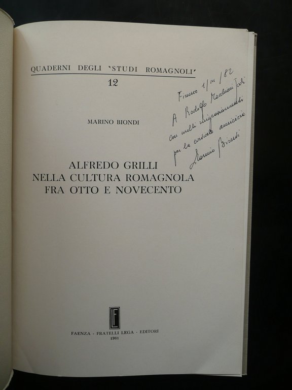 Alfredo Grilli nella Cultura Romagnola fra Otto e Novecento M. …