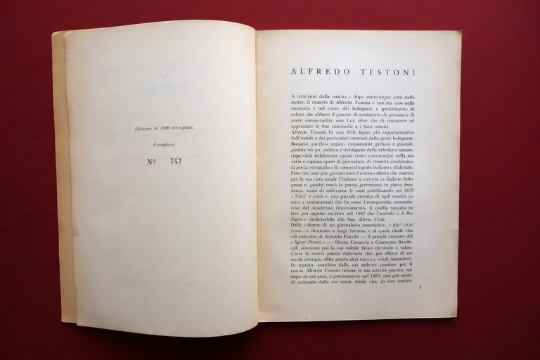 Alfredo Testoni Autografo Lettera Bologna 1898 pi˘ 2 Pubblicazioni Bibliografia