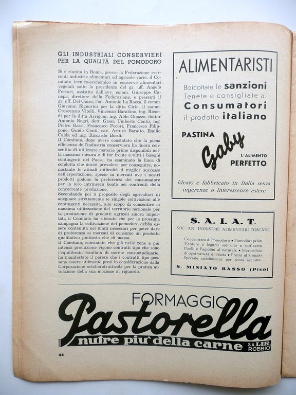 Alimentum Quindicinale Alimentazione Anno V Numero 3 1936 Conserve di …