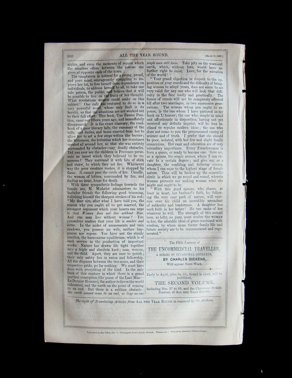 All The Year Round weekly journal by Charles Dickens n … | Immagine Gallery 2