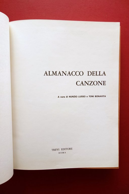 Almanacco della Canzone Nunzio Lusso Toni Bonavita Trevi Roma 1969 …