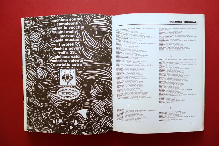 Almanacco della Canzone Nunzio Lusso Toni Bonavita Trevi Roma 1969 …
