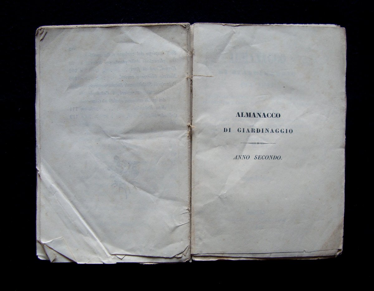 Almanacco di Giardinaggio Anno Secondo 1847 semi piante giardinaggio orticoltura