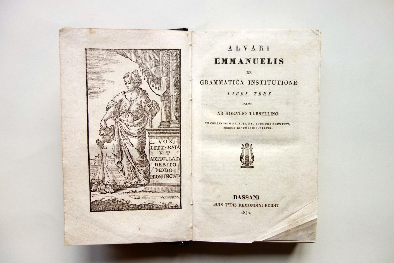 Alvari Emmanuelis De Grammatica Institutione Libri III Remondini Bassano 1840