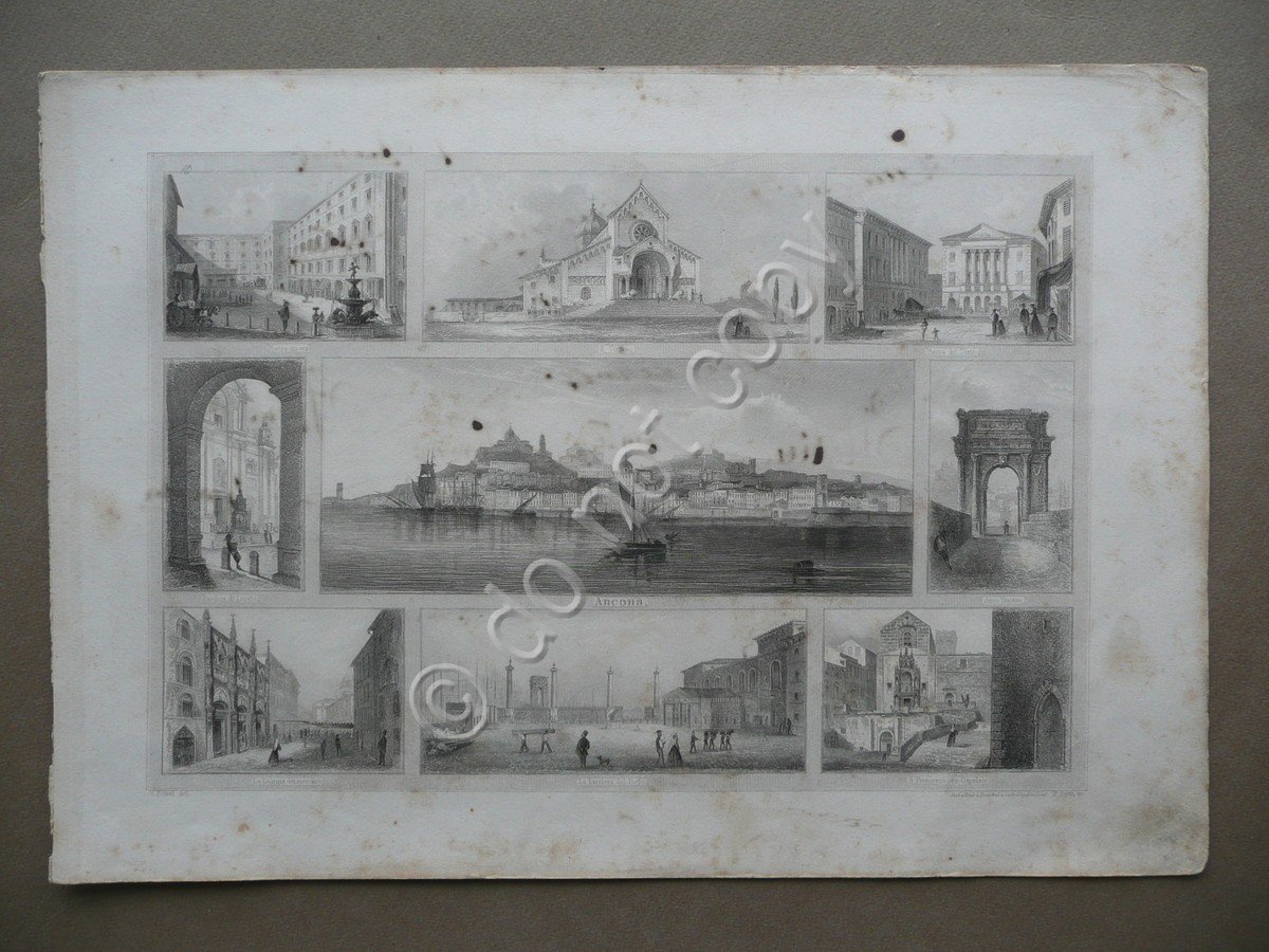 Ancona Vedute Multiple Incisioni Zahn Lloyd Austriaco Trieste Met‡ '800 …