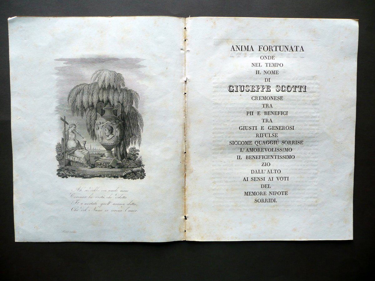 Anima Fortunata Giuseppe Scotti Cremonese Della Verit‡ Epitome Pirotta 1829