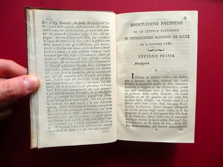 Annotazioni Pacifiche di un Parroco Cattolico Giovanni Marchetti 1788 Prato