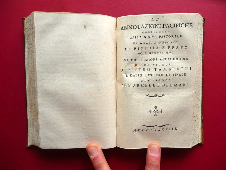 Annotazioni Pacifiche di un Parroco Cattolico Giovanni Marchetti 1788 Prato