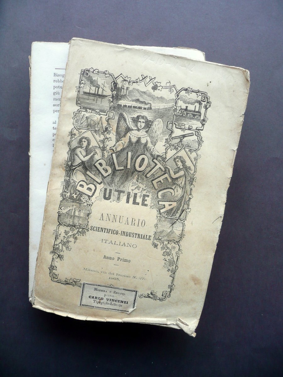 Annuario Scientifico ed Industriale Lessona Anno I Biblioteca Utile Milano …
