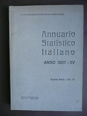 Annuario Statistico Italiano Statistica anno 1937 Notizie Stato Italia | Immagine principale