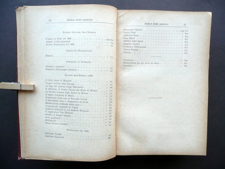 Annuario Teatrale Italiano Annata 1887 Enrico Carozzi Tip. Nazionale Milano … | Immagine Gallery 7