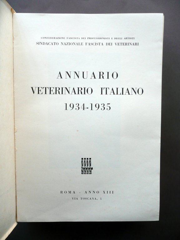 Annuario Veterinario Italiano 1934 1935 Sindacato Nazionale Veterinari Roma | Immagine Gallery 4