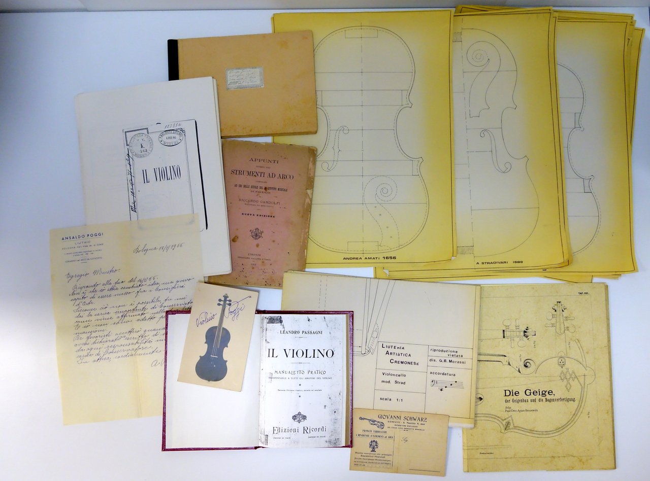 Ansaldo Poggi Liutaio Violini Miscellanea Lettera Foto Pubblicazioni Tavole