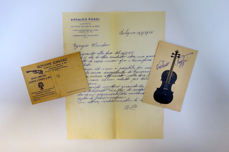 Ansaldo Poggi Liutaio Violini Miscellanea Lettera Foto Pubblicazioni Tavole