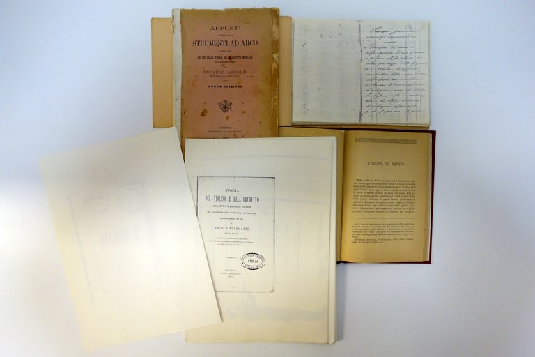 Ansaldo Poggi Liutaio Violini Miscellanea Lettera Foto Pubblicazioni Tavole