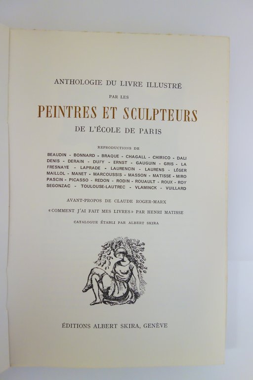 ANTHOLOGIE DU LIVRE ILLUSTRE ECOLE DE PARIS MATISSE CHAGALL DALI …