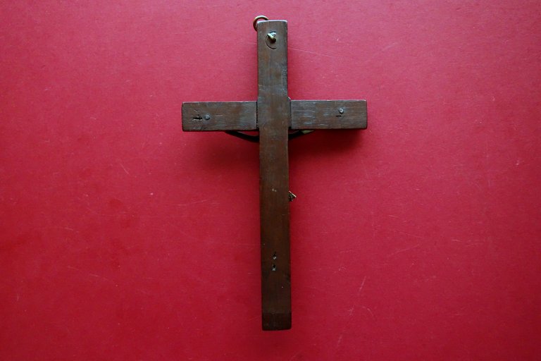 Antico Crocifisso in Bronzo Croce in Legno di Noce Fine …