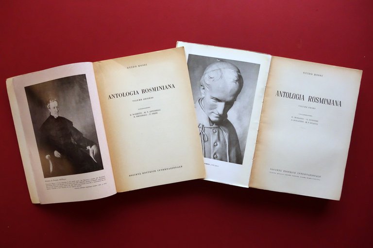 Antologia Rosminiana Guido Rossi SEI 1955 2 Volumi Completo