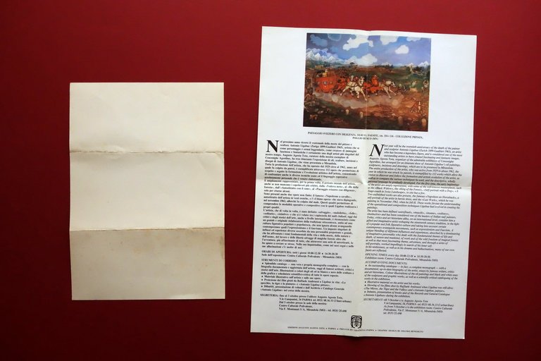 Antonio Ligabue Locandina Lettera Mostra Antologica Mirandola 1985 Modena Tota