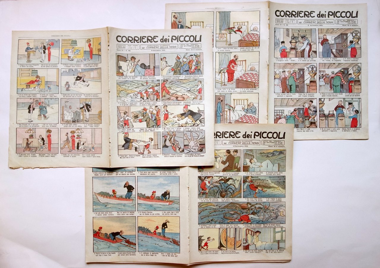 Antonio Rubino 3 Corrieri dei Piccoli Illustrazioni Racconti 1912 Completi | Immagine principale