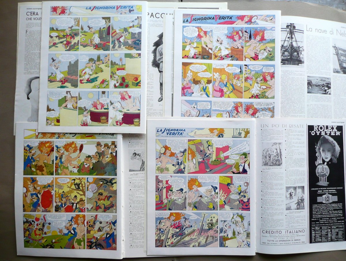 Antonio Rubino Signorina Verit‡ Tavole Illustrate Scena Illustrata 4 Numeri … | Immagine principale