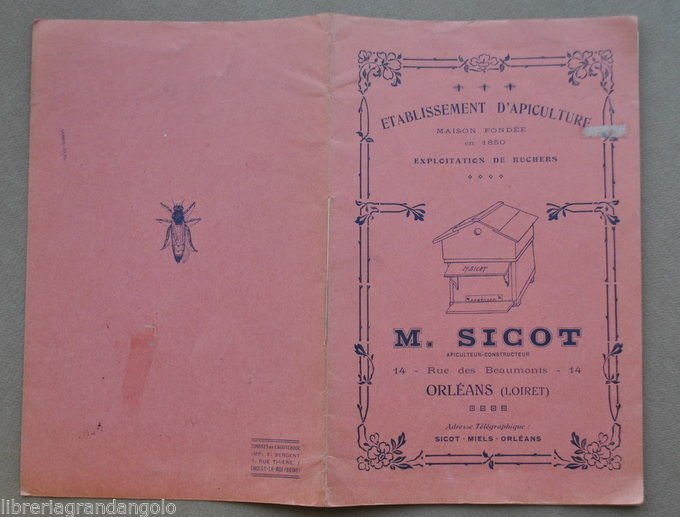 Apicoltura Catalogo Sicot Api Alveari Miele Apiculture Orleans Francia 1922