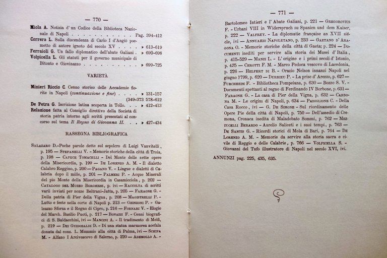 Archivio Storico per le Provincie Napoletane Anno V 1880 Forni …