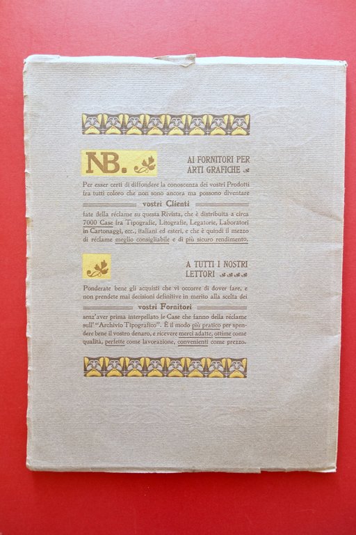 Archivio Tipografico Rivista Arti Grafiche N. 229 Augusta Torino 1910 …