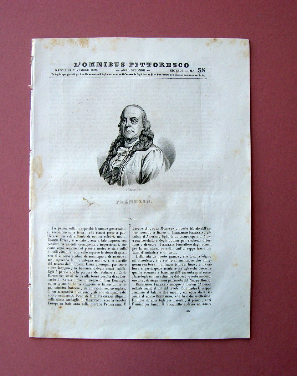 Arezzo incisione + articolo Rivista L'Ombibus Pittoresco N 38 Napoli … | Immagine principale