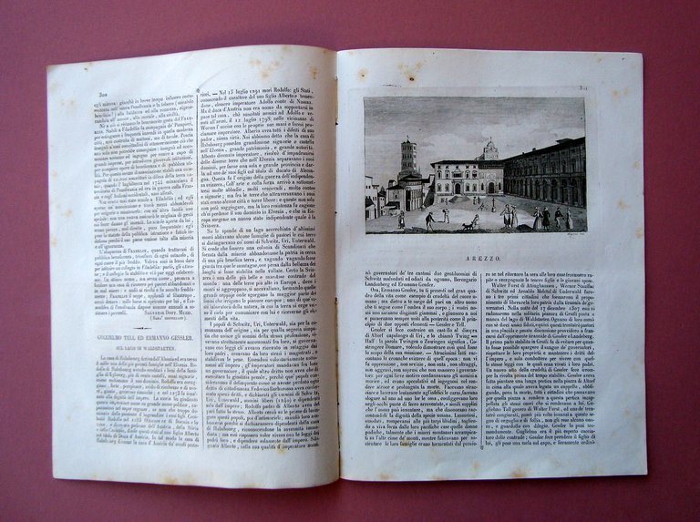 Arezzo incisione + articolo Rivista L'Ombibus Pittoresco N 38 Napoli … | Immagine Gallery 2