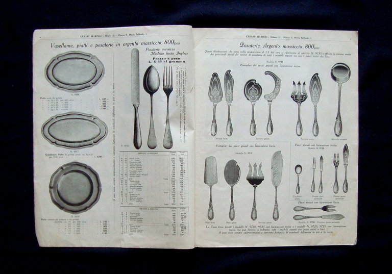 Argenteria catalogo n 8 1925 Cesare Marinai posateria argenterie varie | Immagine Gallery 2