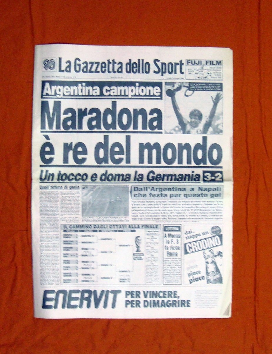 Argentina Campione Maradona re del Mondo Gazzetta dello Sport 30/6/1986 …