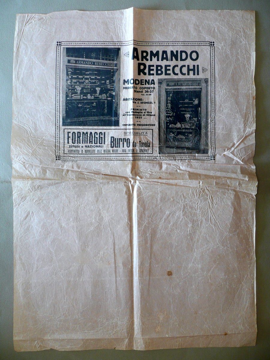 Armando Rebecchi Modena Mercato Coperto Albinelli Carta da Imballo Anni …
