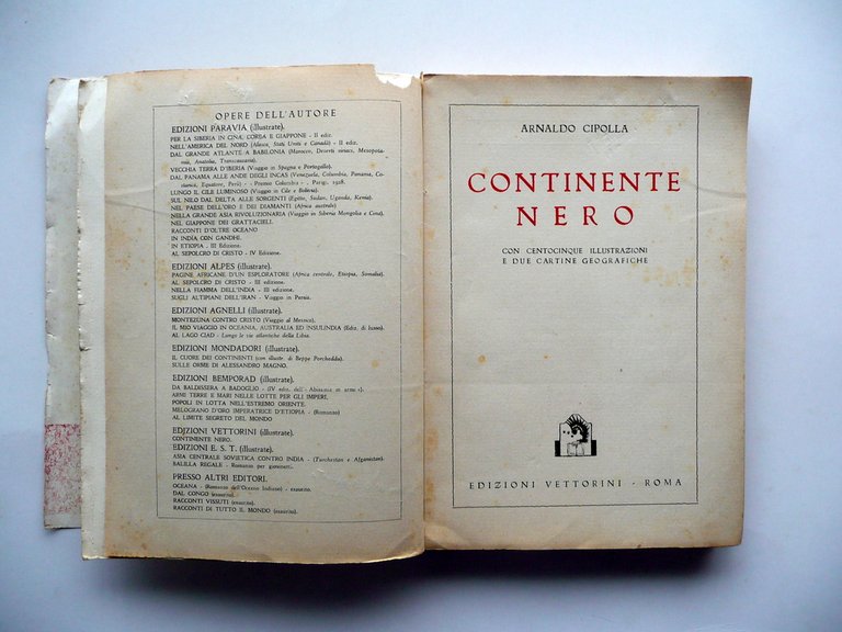 Arnaldo Cipolla Continente Nero Edizioni Vettorini Roma 1937 Africa Colonie | Immagine Gallery 2